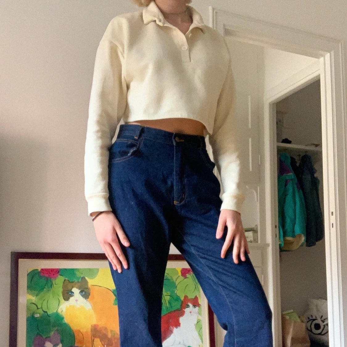 Krämvit långärmad  - 90