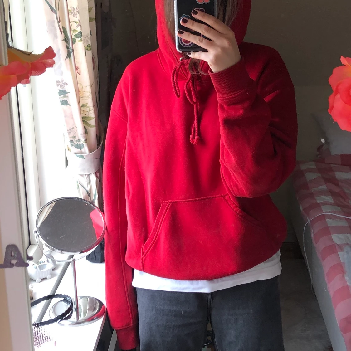 Röd oversized hoodie