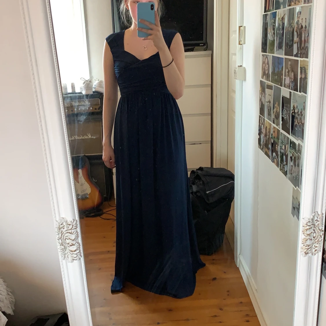 Marinblå balklänning, storlek S