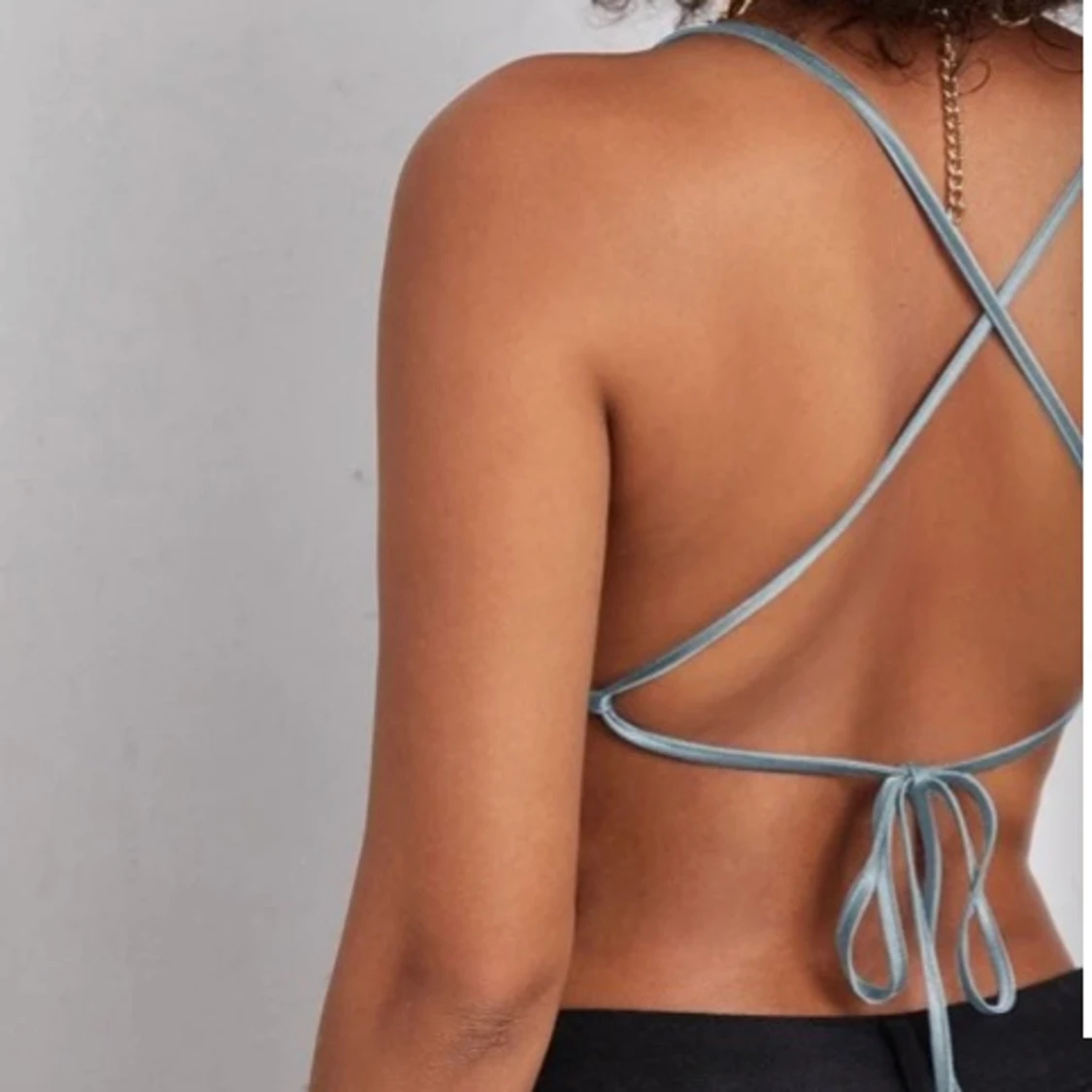 Kort satintopp ljusblå - 90