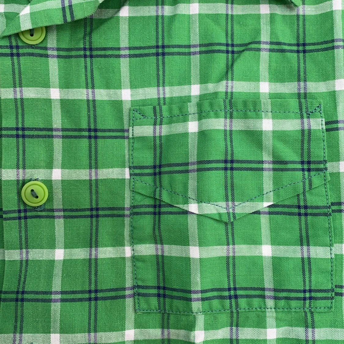 grönrutig vintage skjorta - 90