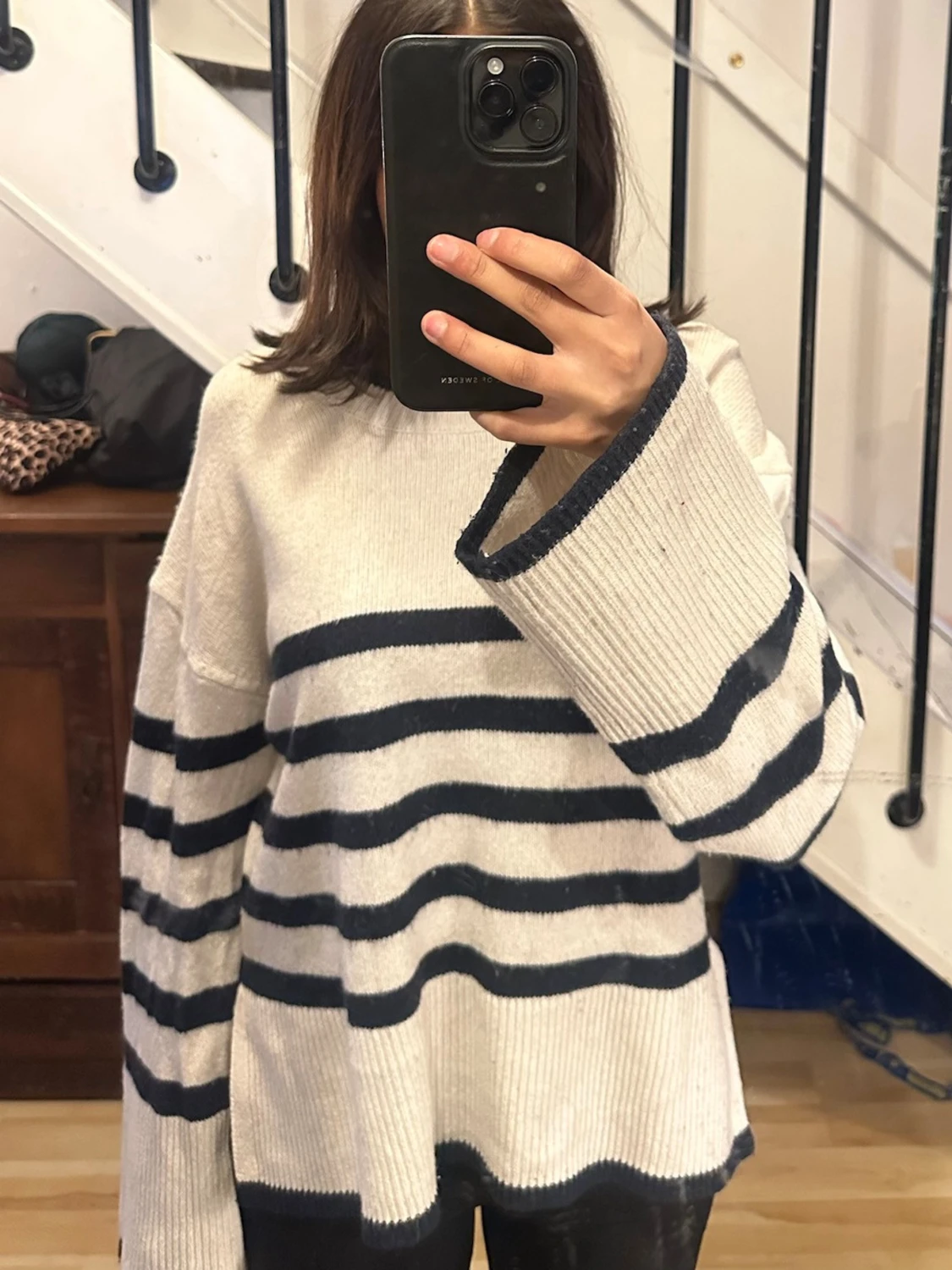 Randig stickad tröja från Kappahl