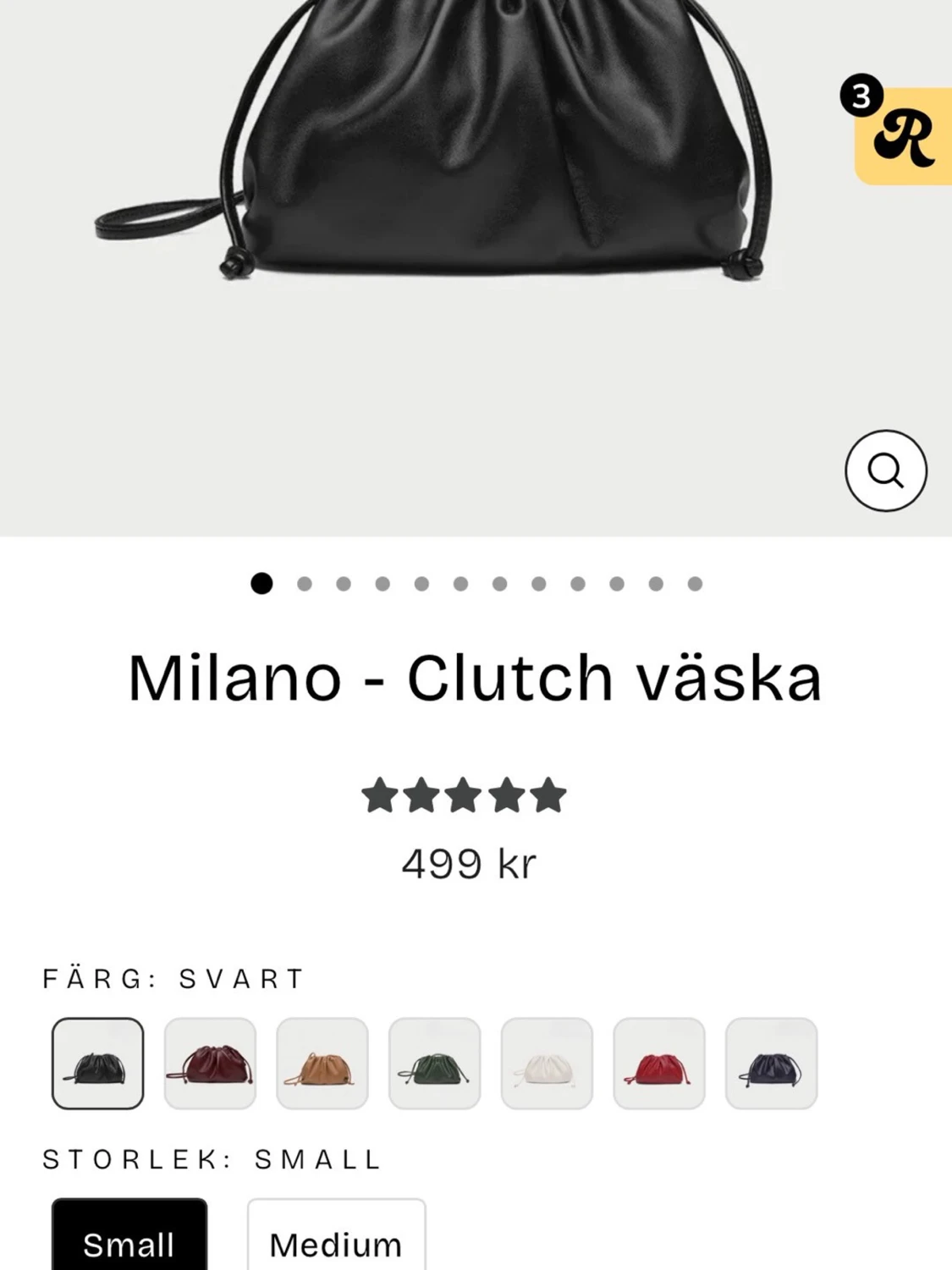 Svart clutchväska Milano small