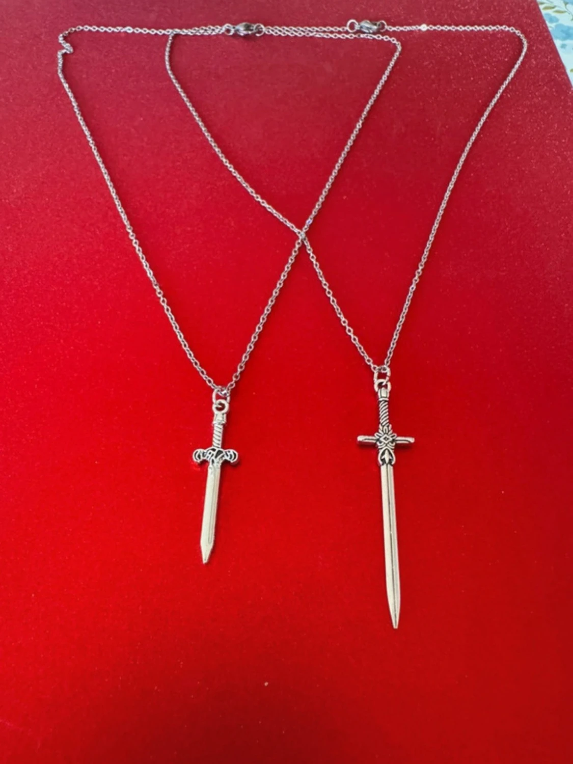 Silverhalsband x2 svärd - 3