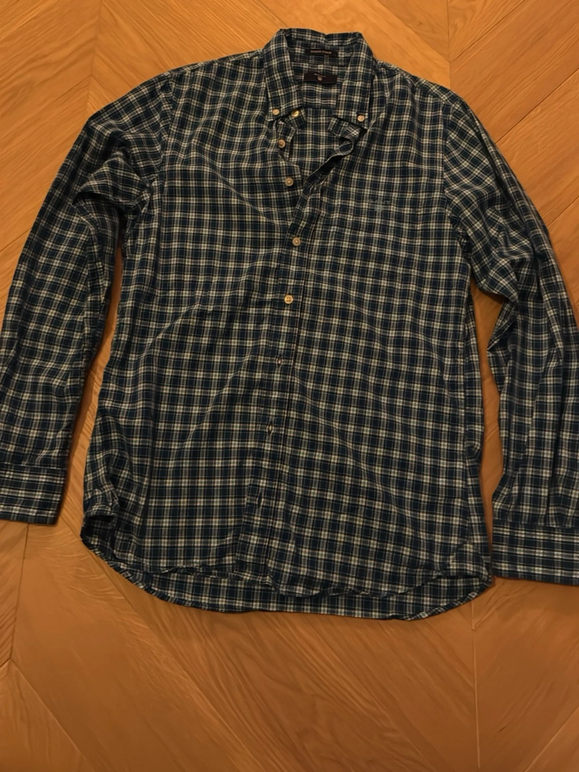 Blårutig långärmad skjorta från Gant