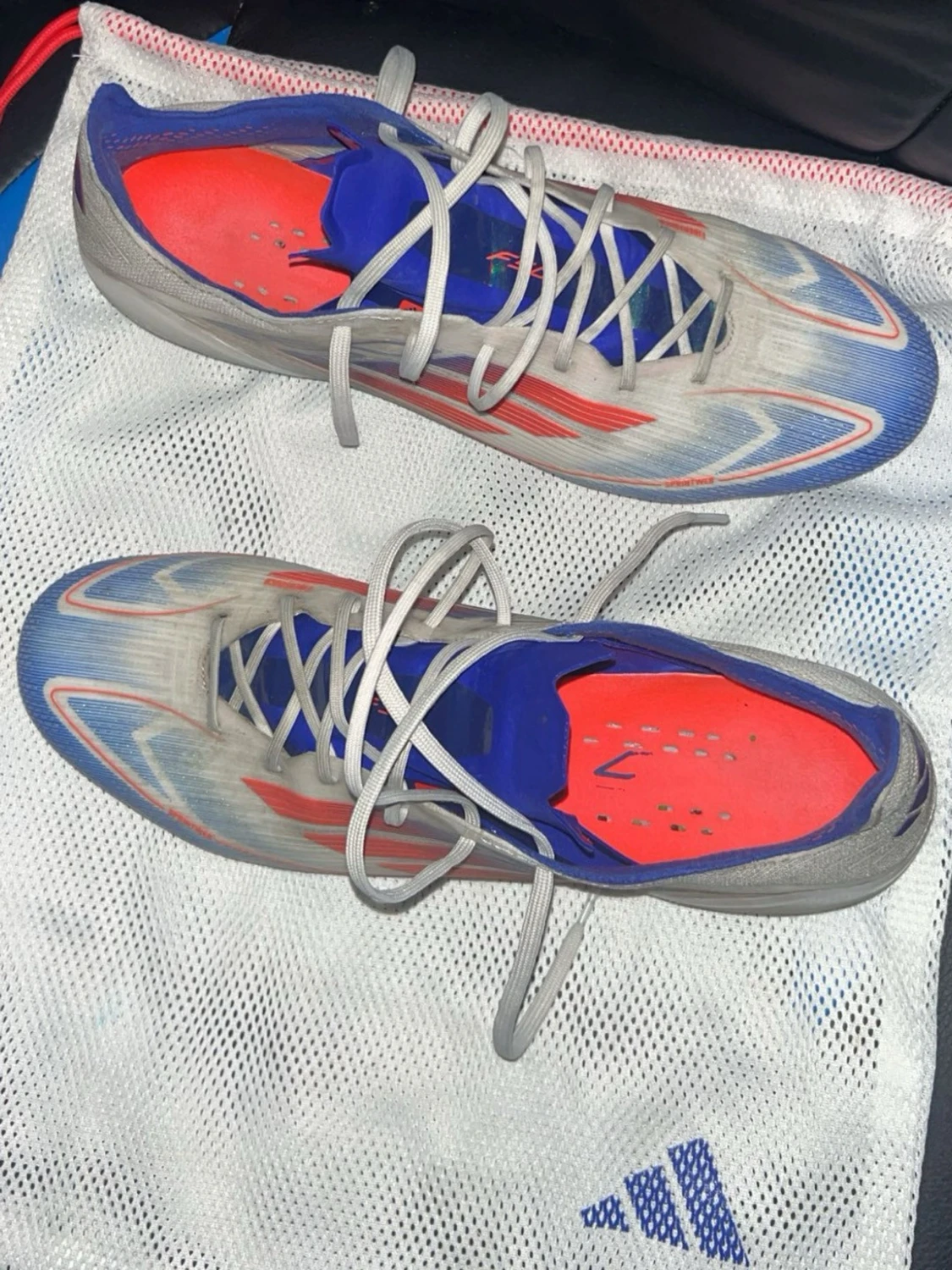 Adidas F50 fotbollsskor blå/röd