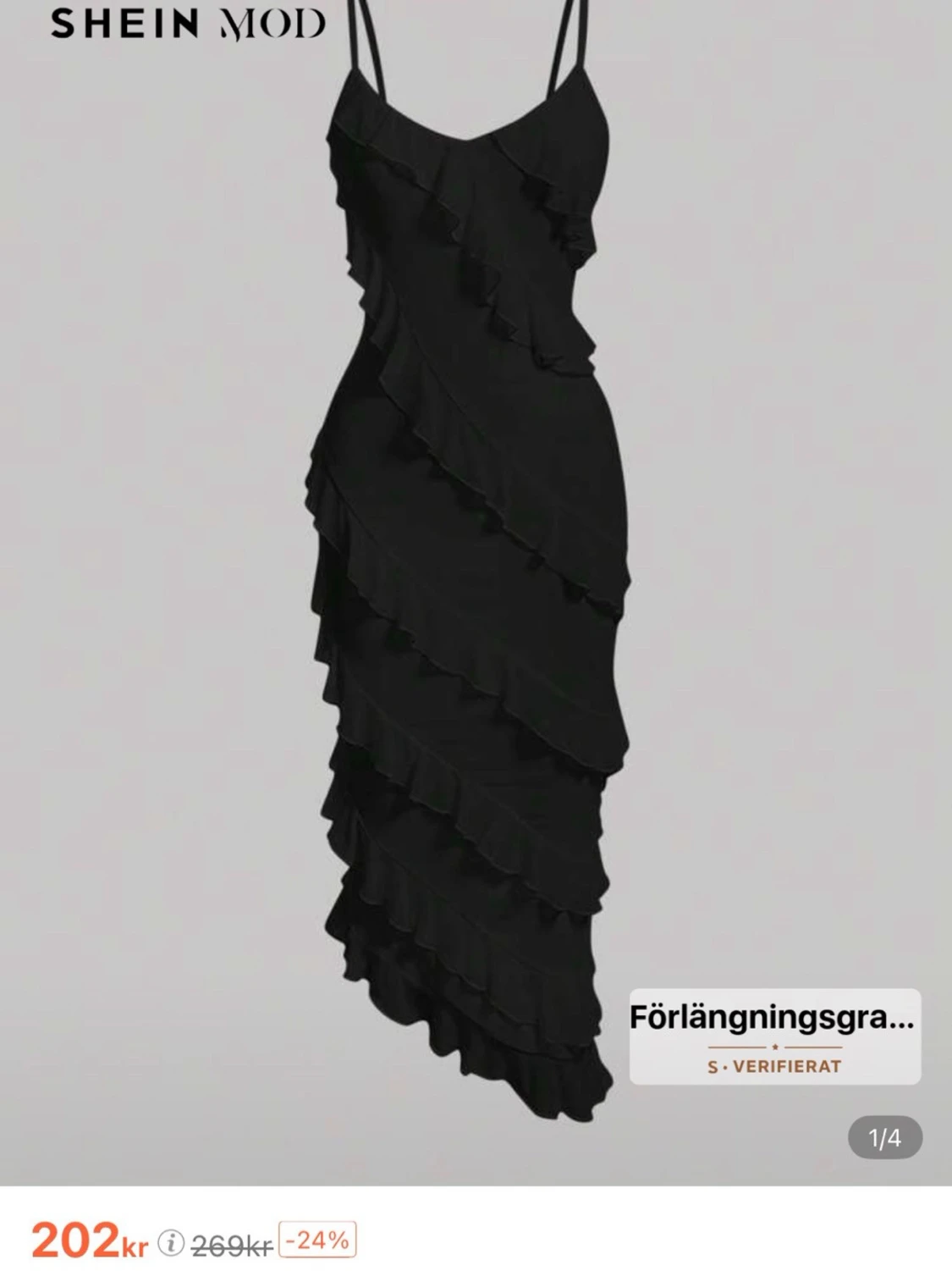 Svart volangklänning från SHEIN