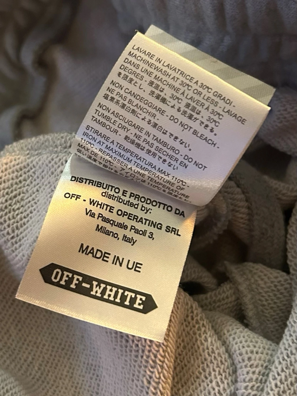 Grå Off-White shorts med snörning - 4