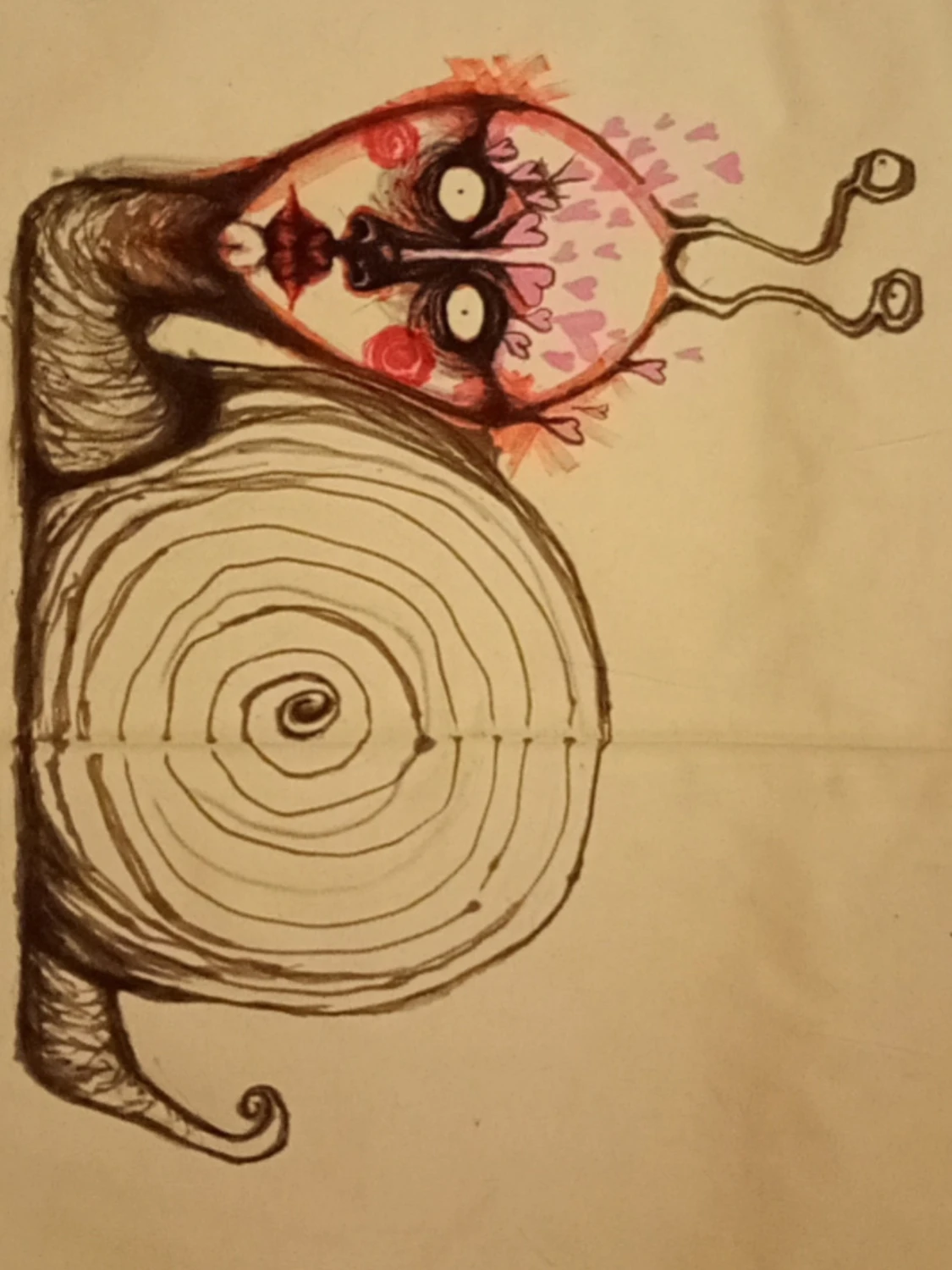 Handmålad duk med snigelmotiv - 3