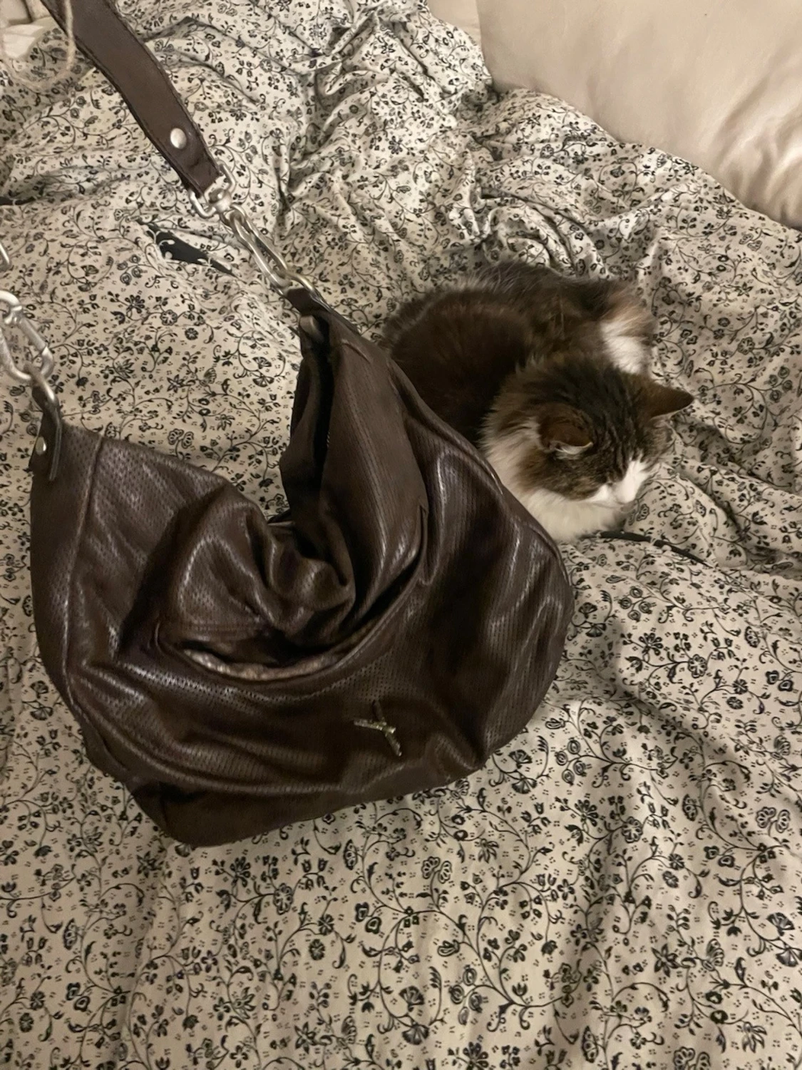 Mörkbrun handväska i skinn - 2