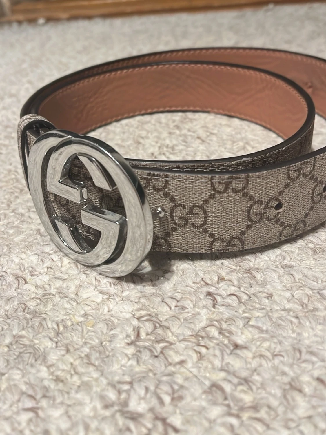 Gucci GG Supreme bälte med silverdetalj - 1