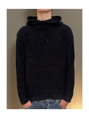 Stickad hoodie - Schysst stickad hoodie i bra skick