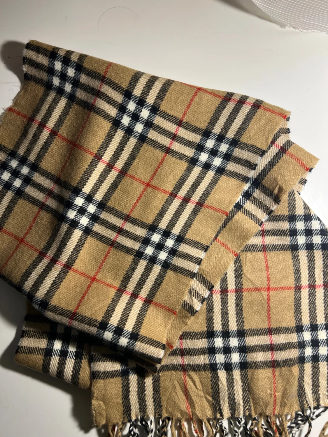 Beige rutig Burberry kashmirväst - 3