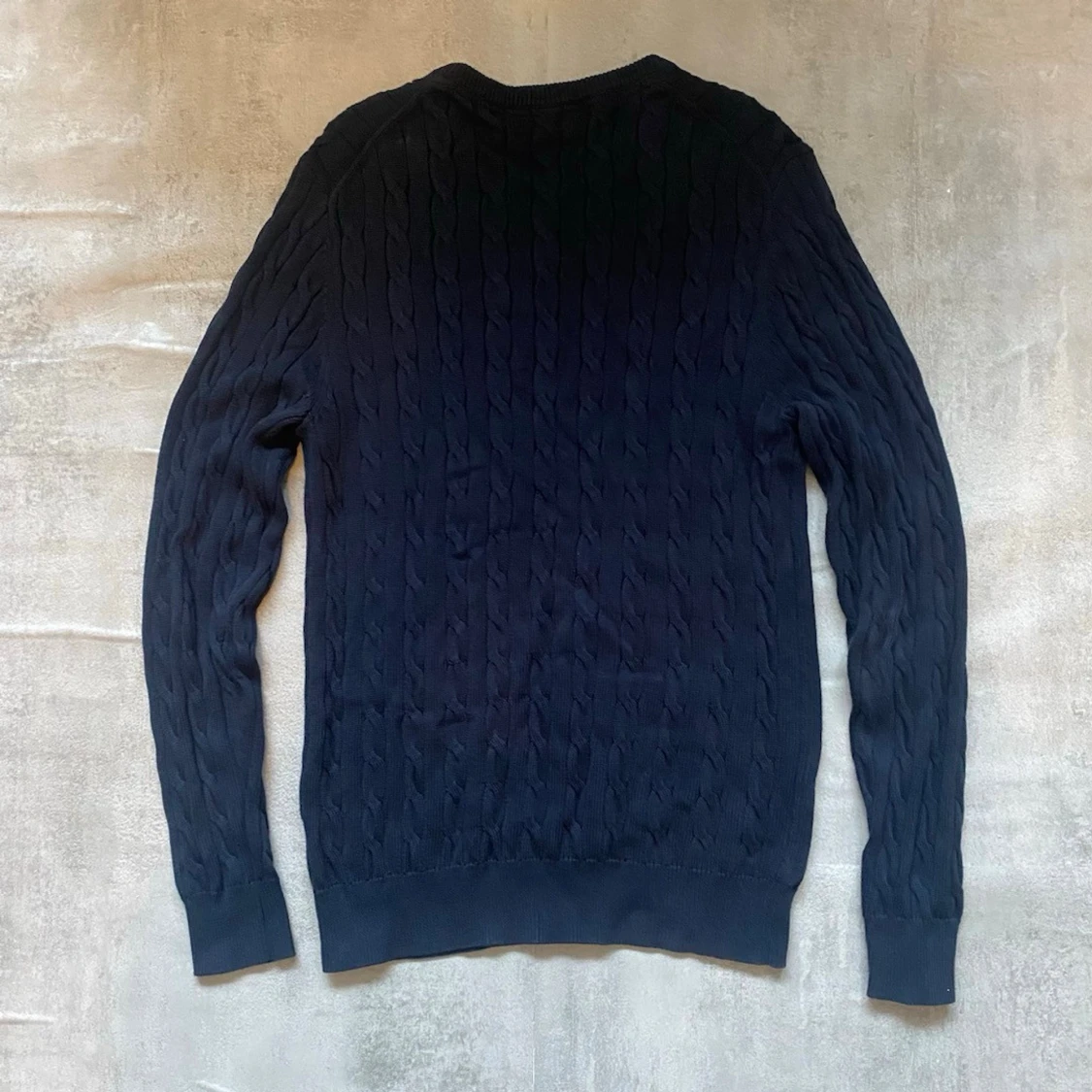 Mörkblå Kabelstickad Morris tröja  - 1