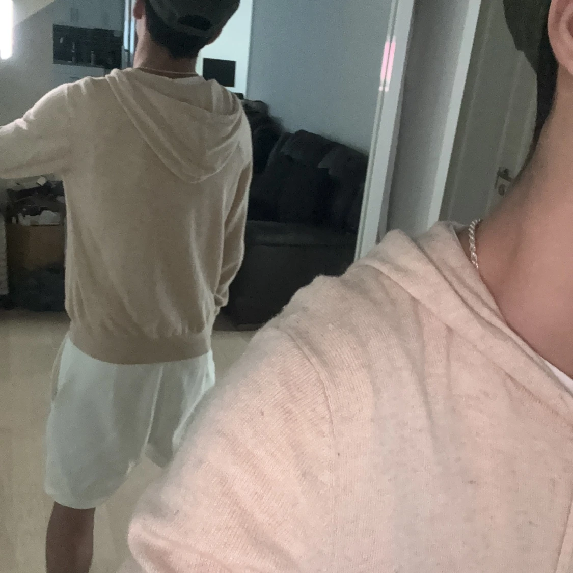 Beige Kashmir Zip Up - 2