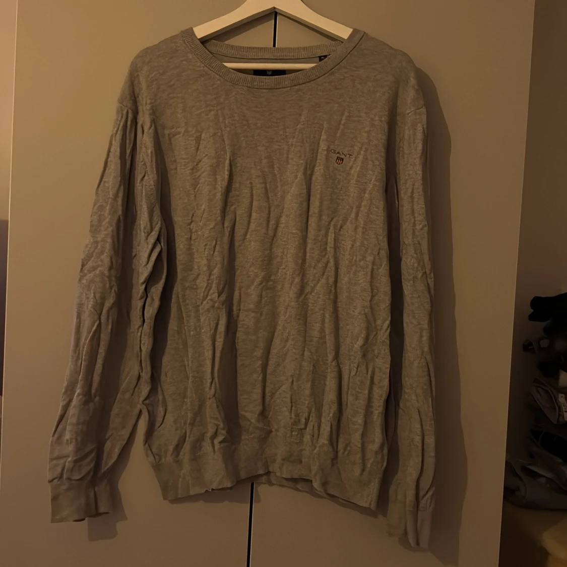 Ljusgrå långärmad tröja från Gant
