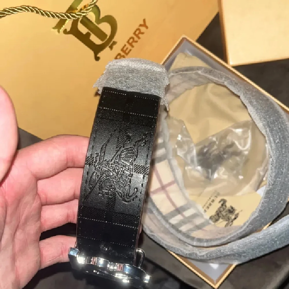 Burberry vändbart bälte - 3