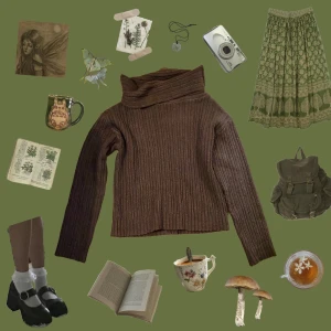 Brun off shoulder stickad tröja  - Ny, använd bara 2 gånger! Väldigt bekväm :)  