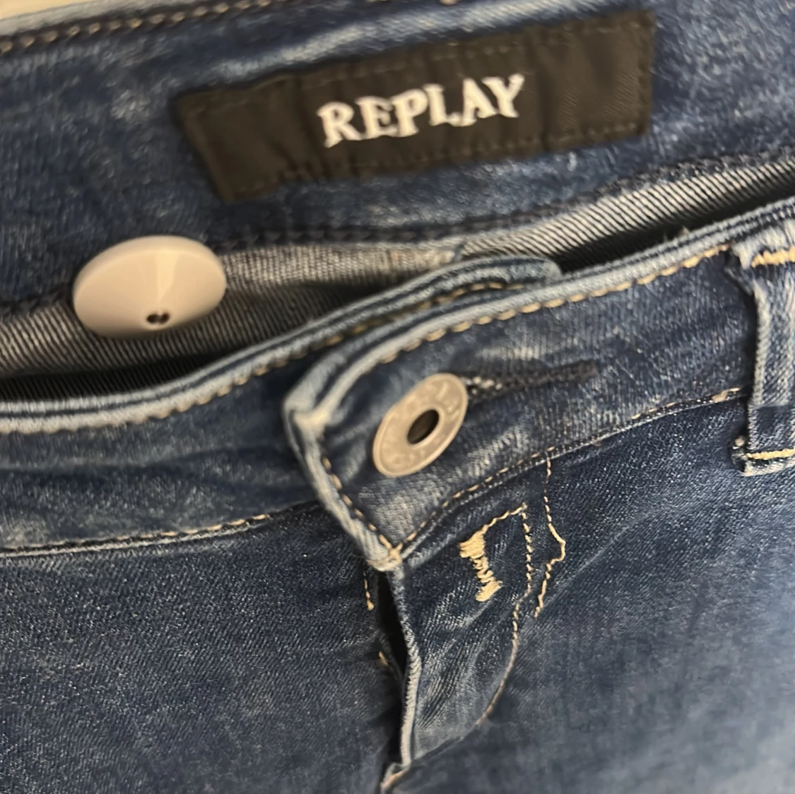 Replay blå jeans med raka ben - 4