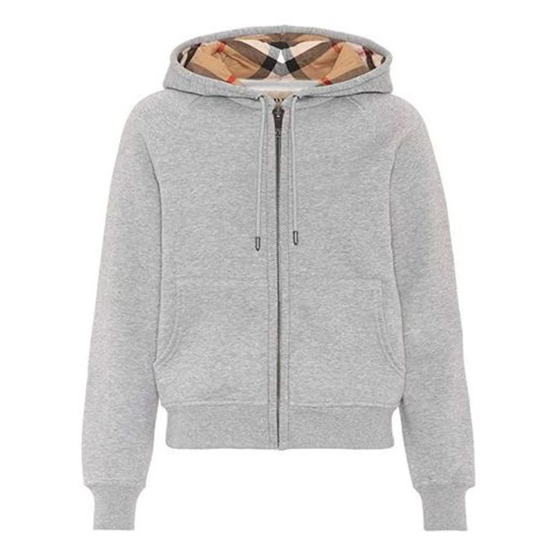 Grå hoodie från Burberry med dragkedja