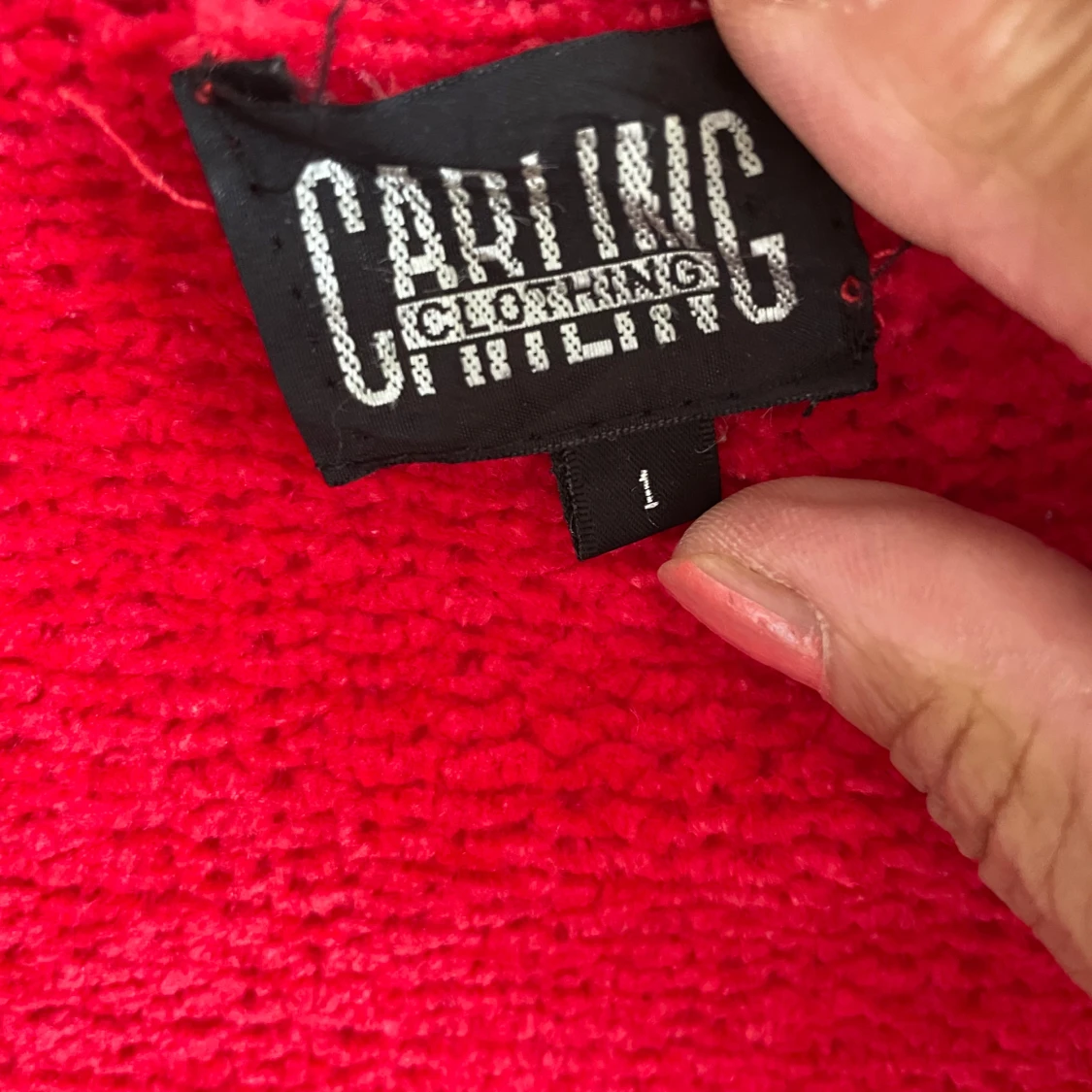 Röd stickad kofta från Carling - 2