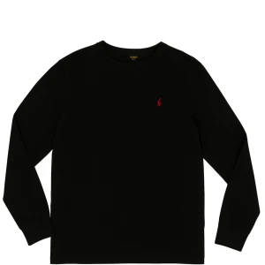 Svart långärmad tröja från Polo Ralph Lauren - Svart långärmad tröja från Polo Ralph Lauren med klassisk röd broderad logga på bröstet. Tröjan har rund halsringning och är tillverkad i mjuk bomull. Perfekt för en clean och stilren look.