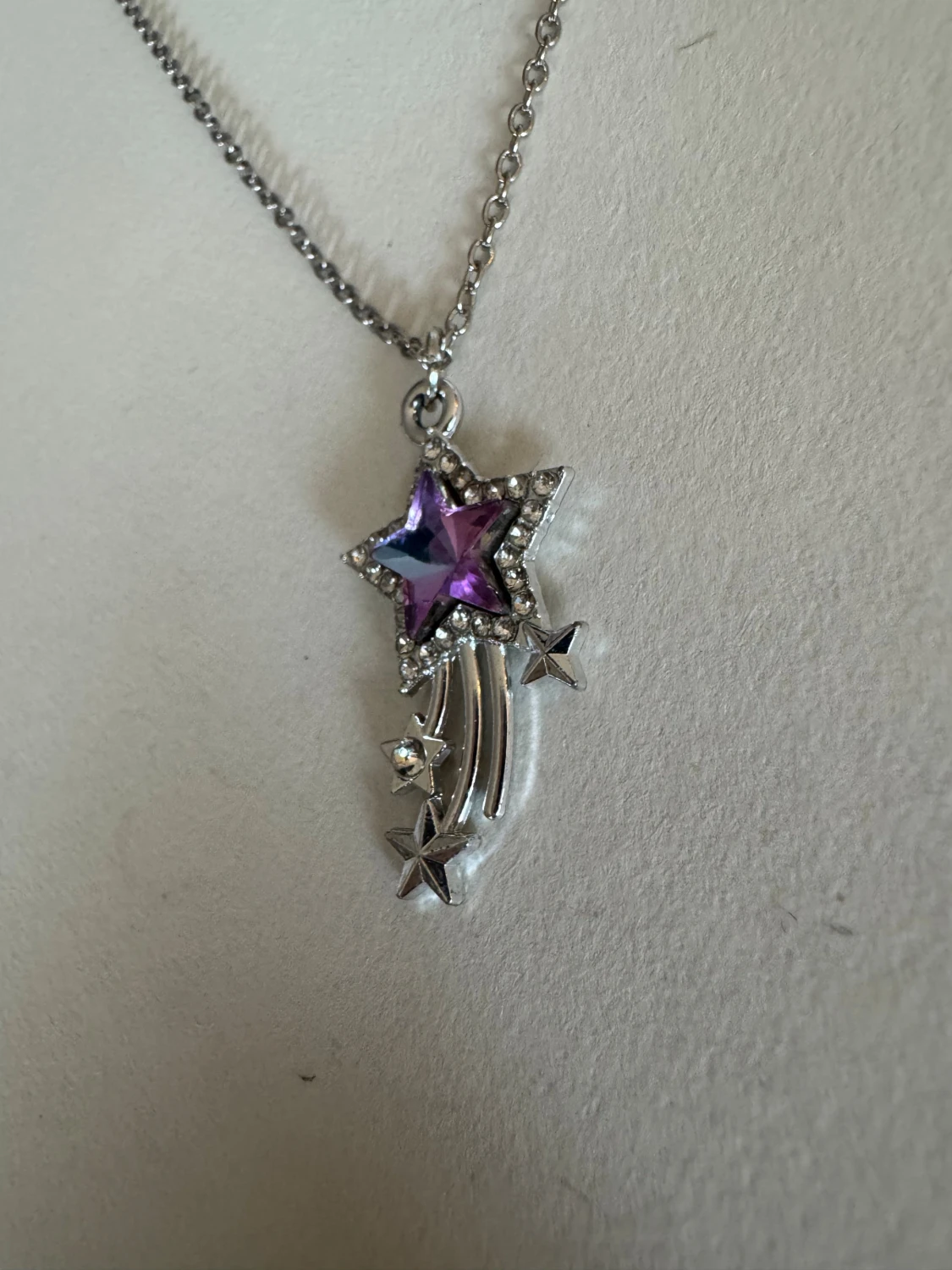 Silverhalsband stjärnfall blå/lila - 2