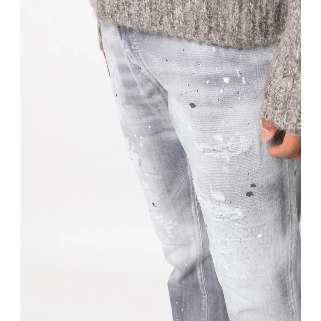 Dsquared2 styratvättade straight-jeans med strassutsmycking - 90