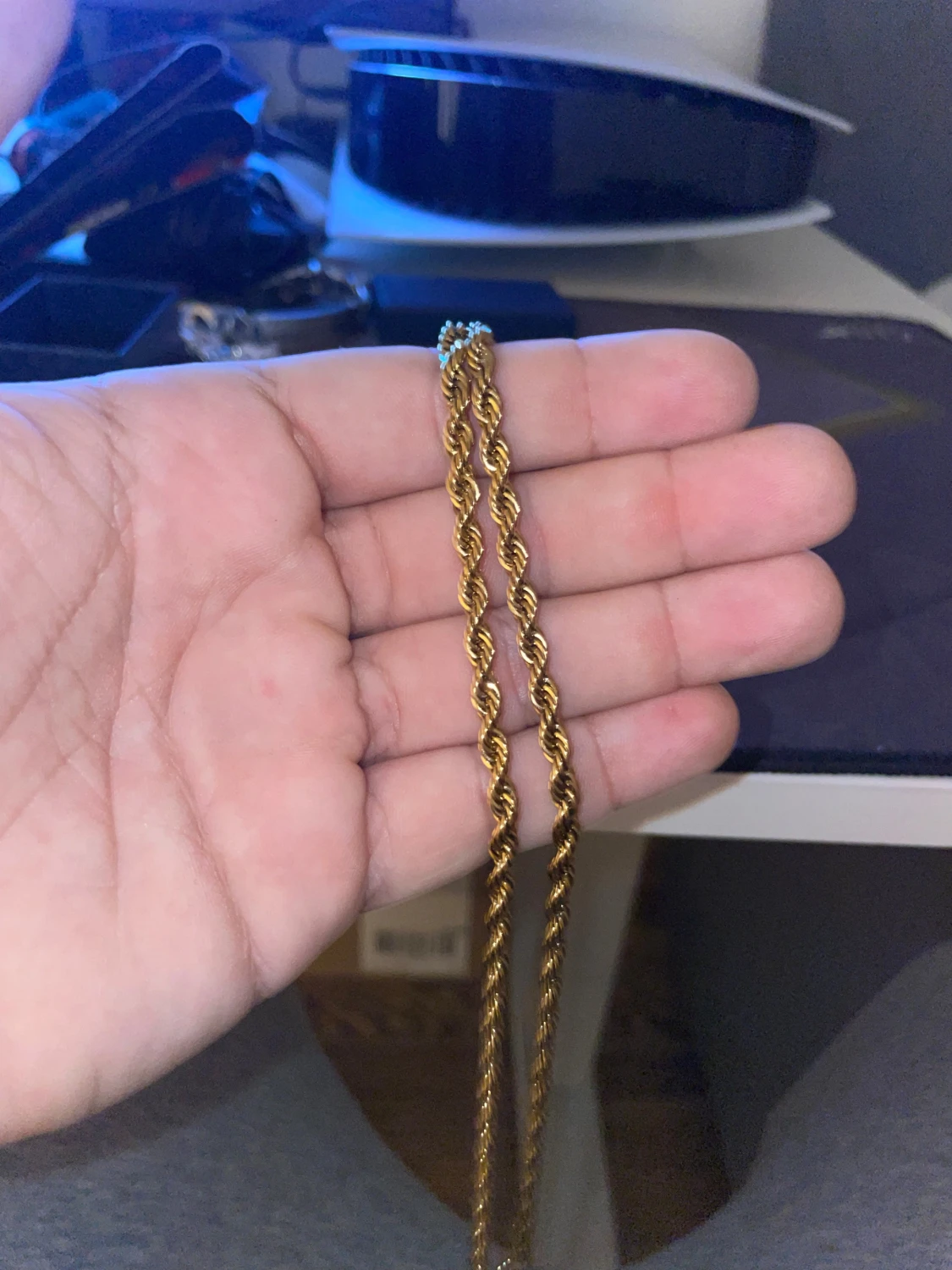 Äkta guldplaterad cordell 4mm 60cm - 4