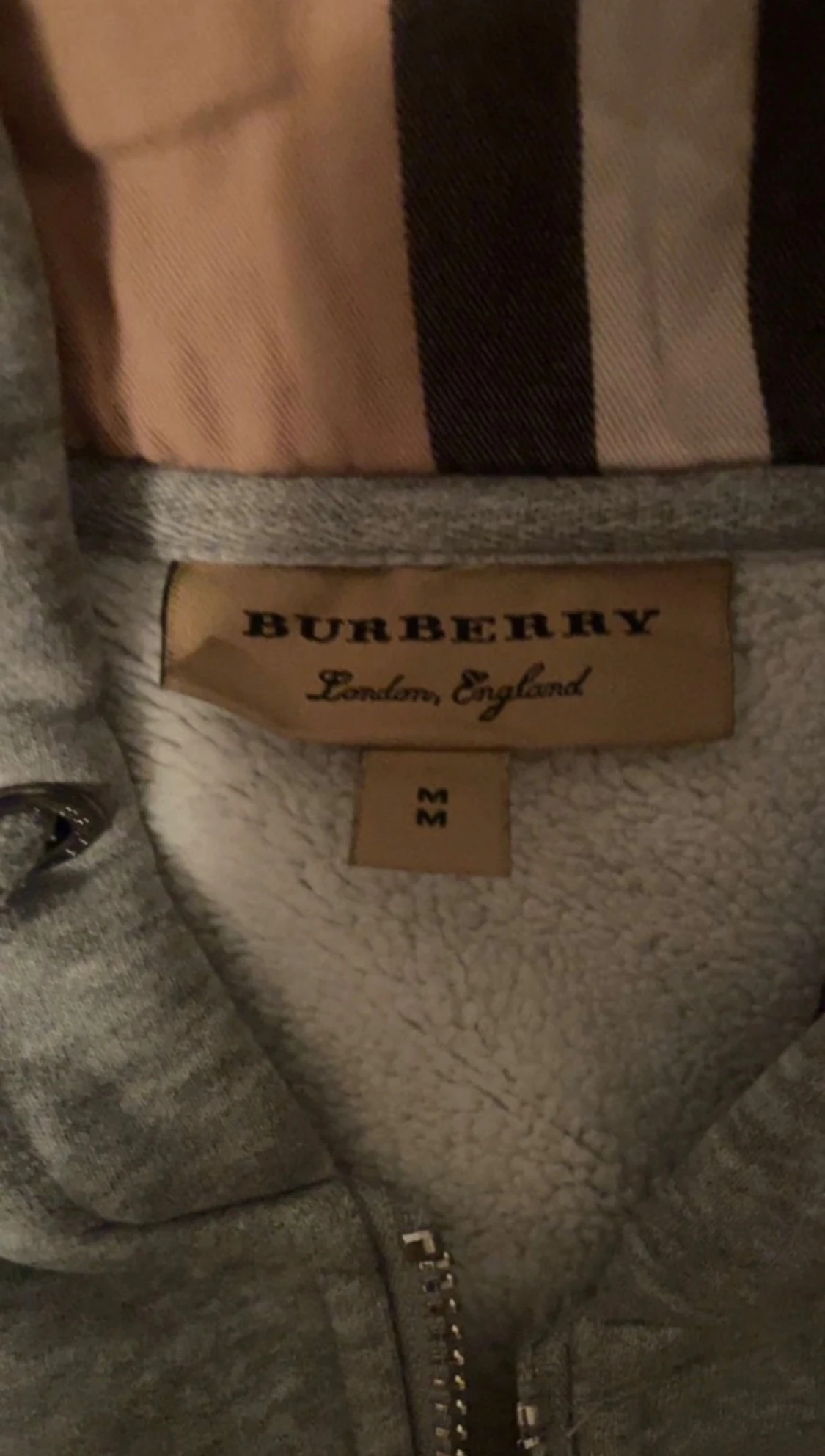 Grå Burberry hoodie med dragkedja - 2
