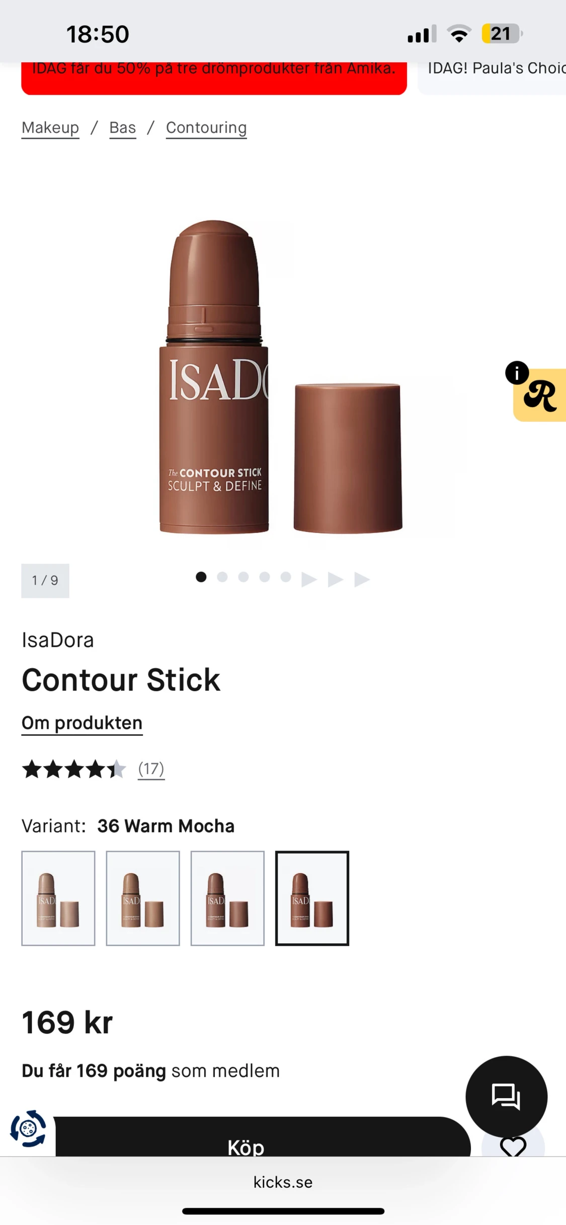 IsaDora Contour Stick Warm Mocha