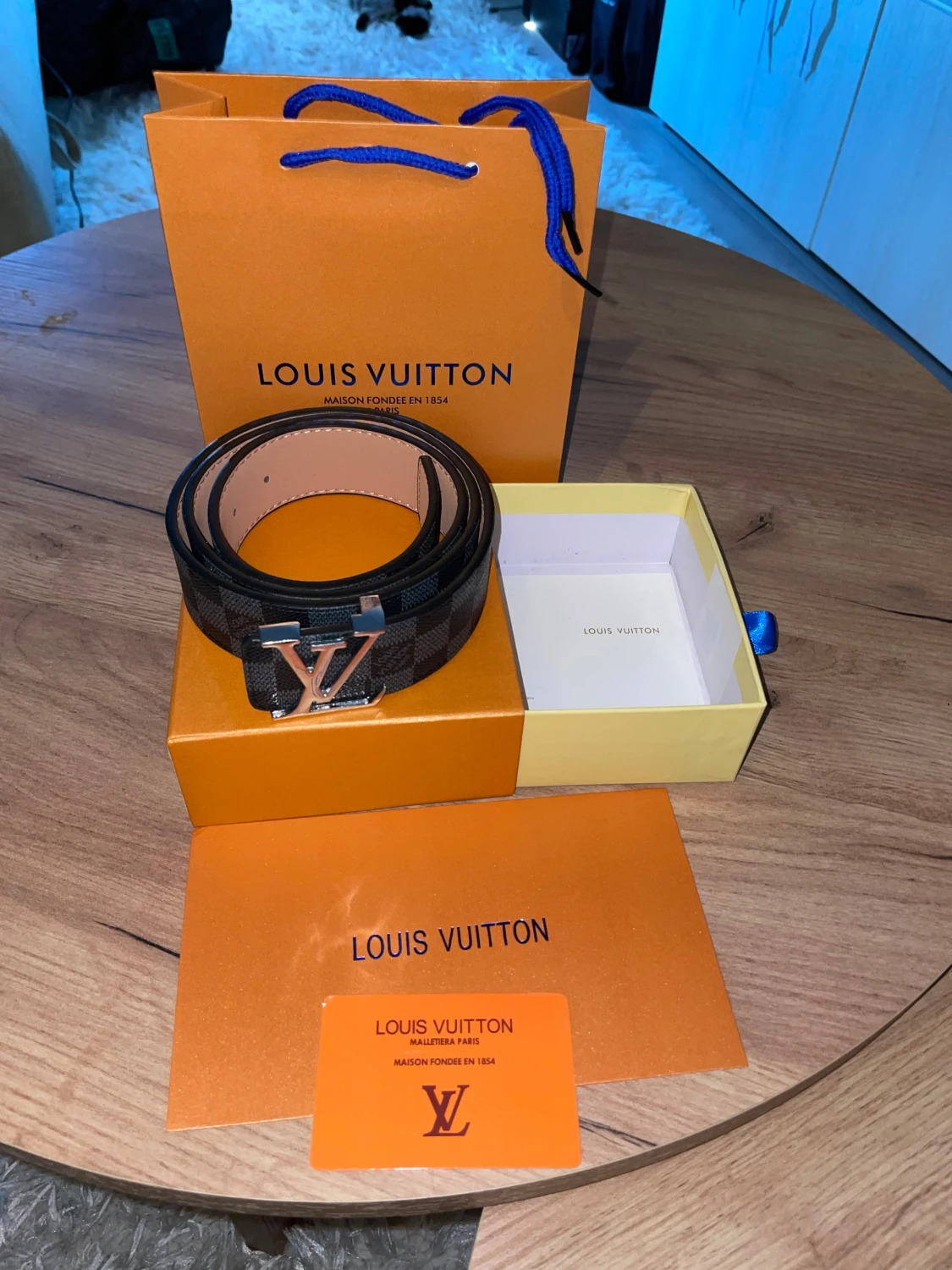 Louis Vuitton rutig svart bälte - 1