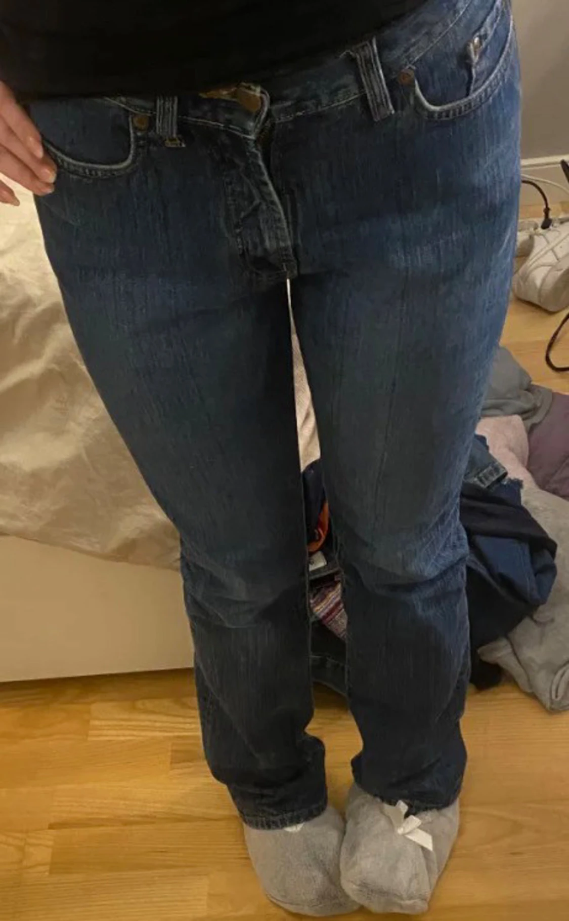 Blå bootcut jeans - 1