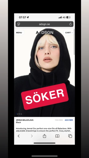 ‼️SÖKER ‼️Svart balaclava från A-DSGN - Söker en svart balaclava från A-DSGN