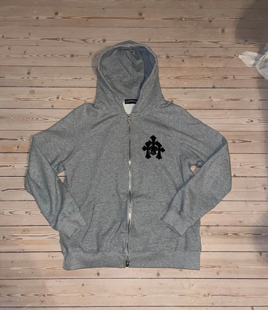 Grå Chrome Hearts zip hoodie