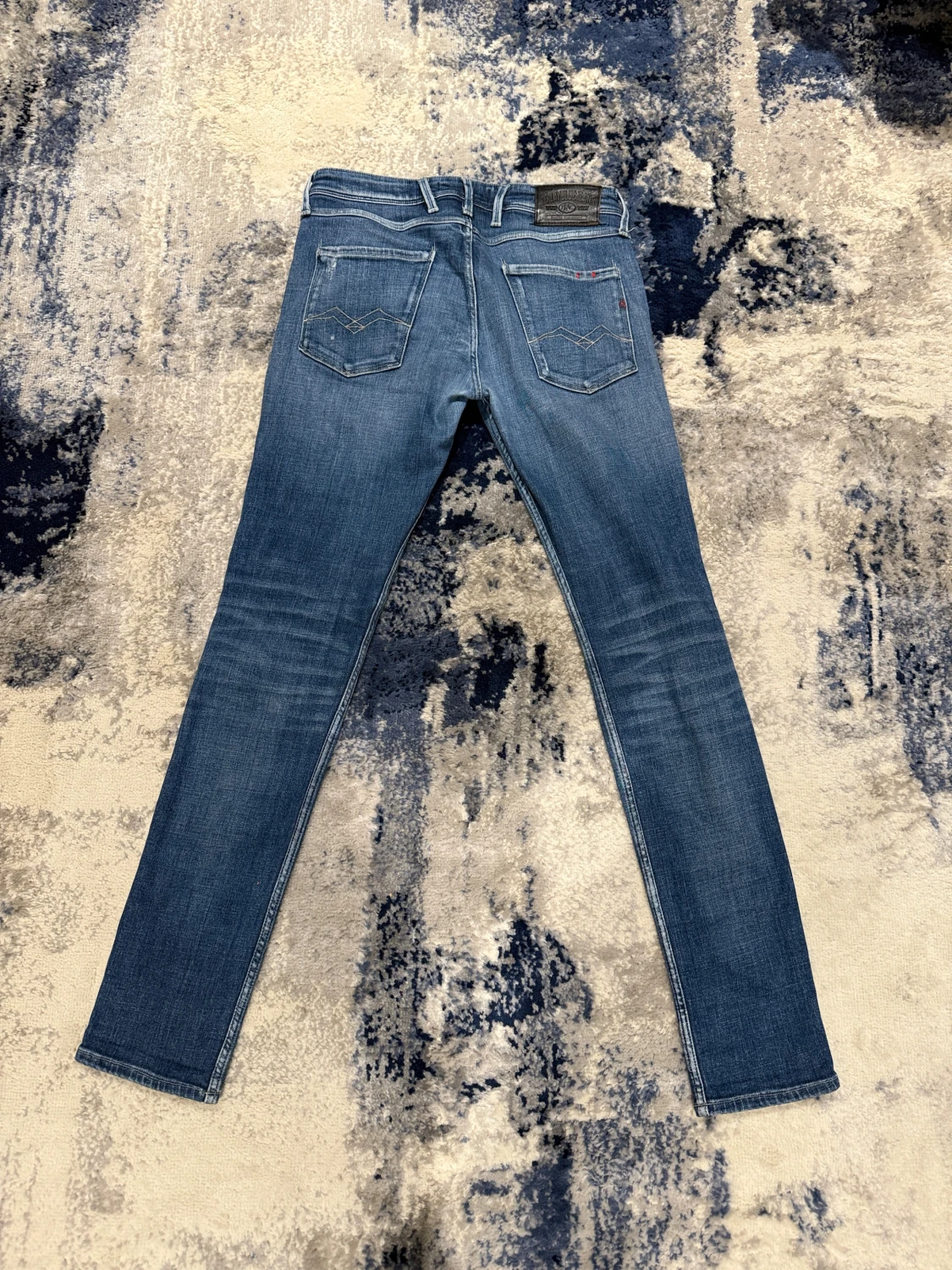 Blå Replay jeans med slitningar  - 2