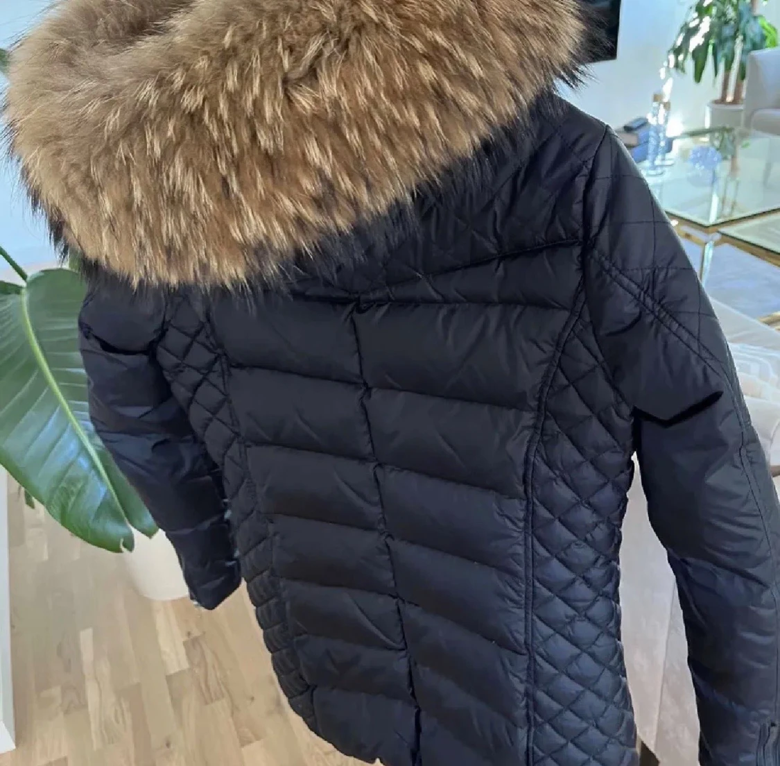 Svart Rockandblue dunjacka med päls - 2
