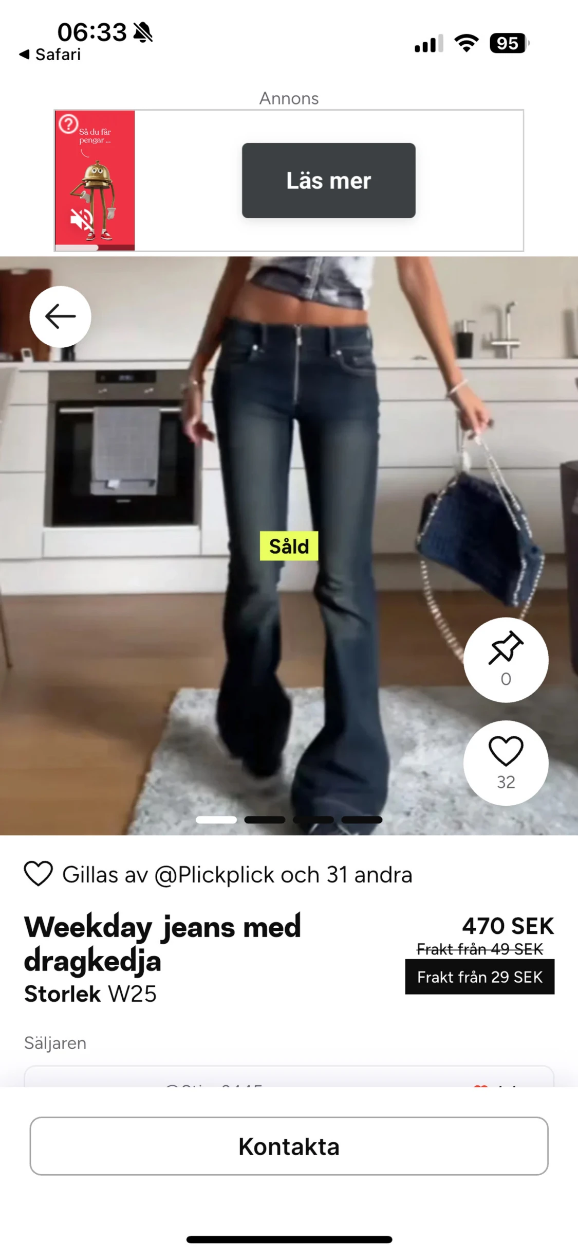 Weekday jeans m dragkedja