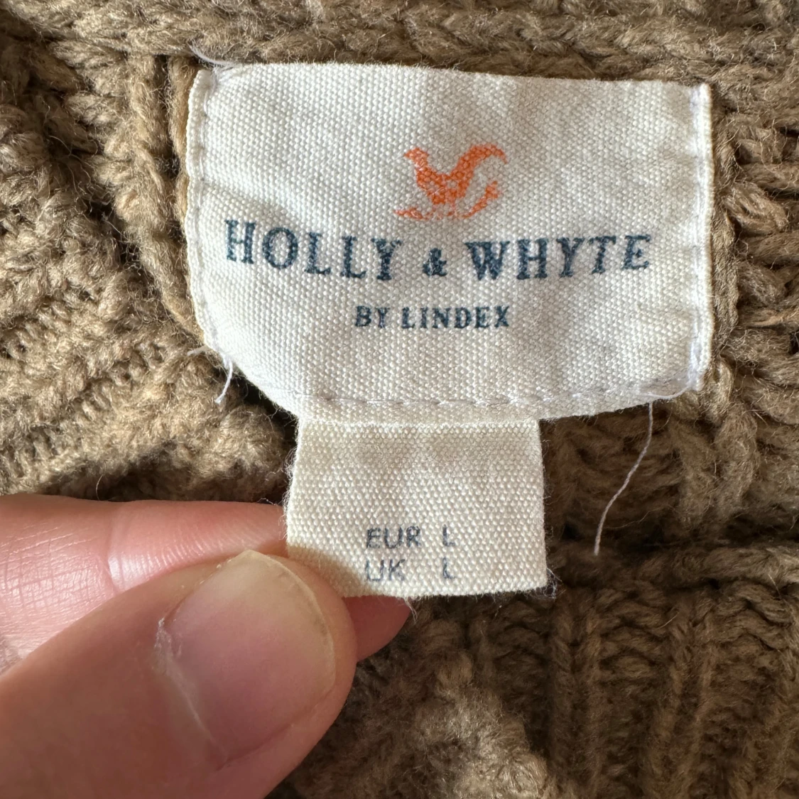 Beige stickad tröja Lindex  - 3