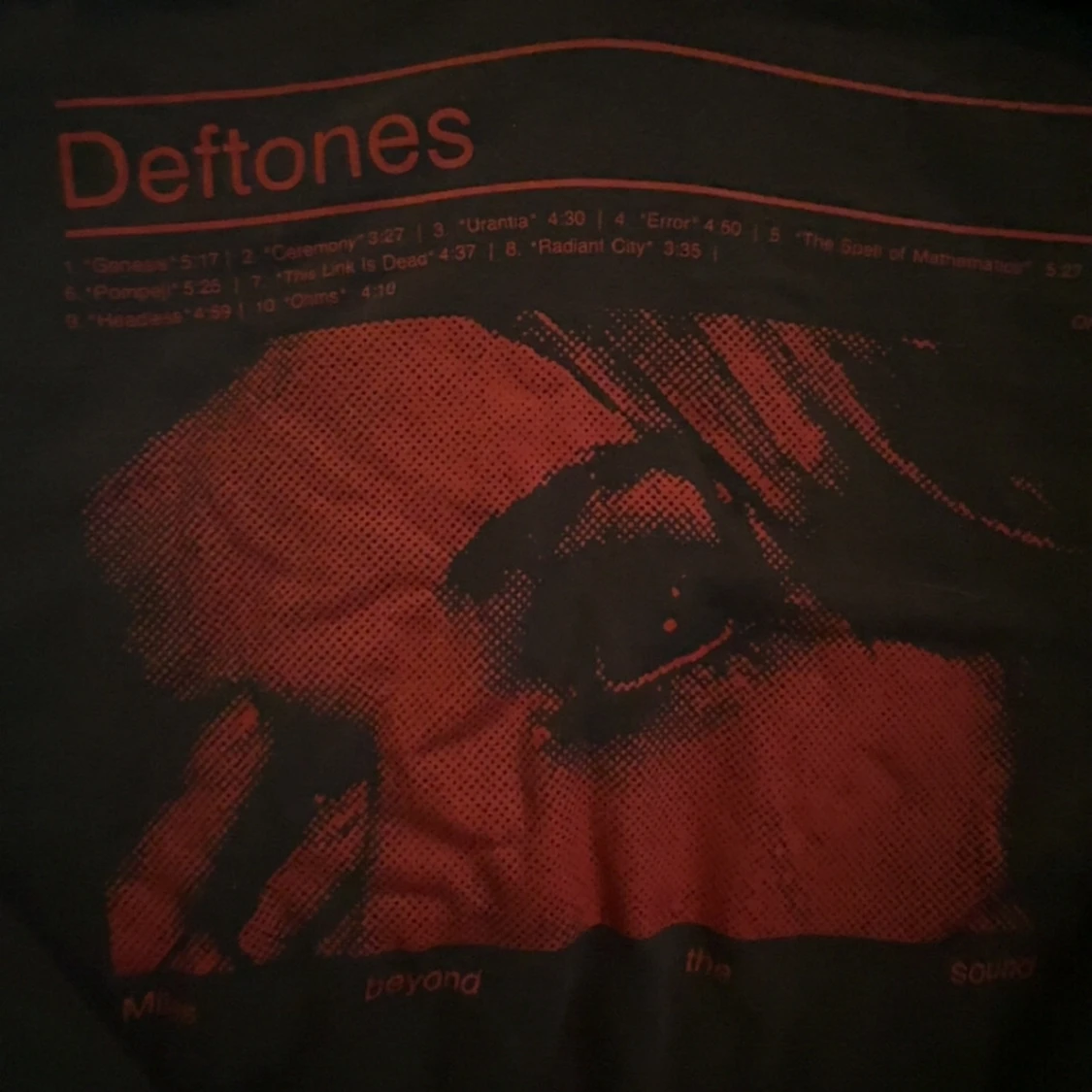 Svart Deftones hoodie med röd print - 3