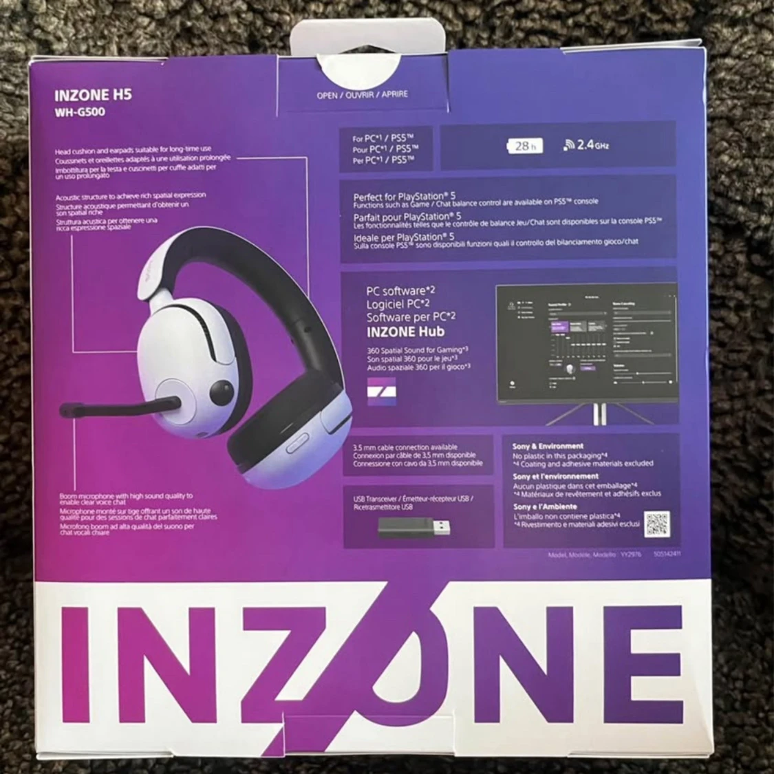 SONY INZONE H5 Gaming headset - obruten förpackning - 1