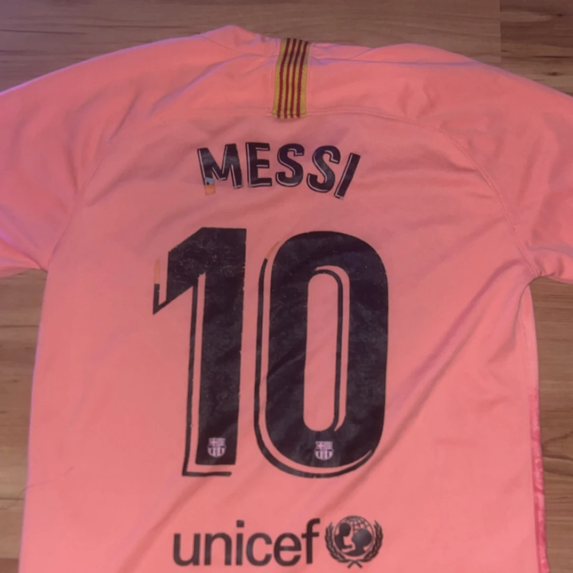 Barcelona Messi 10 rosa fotbollströja Nike - 1