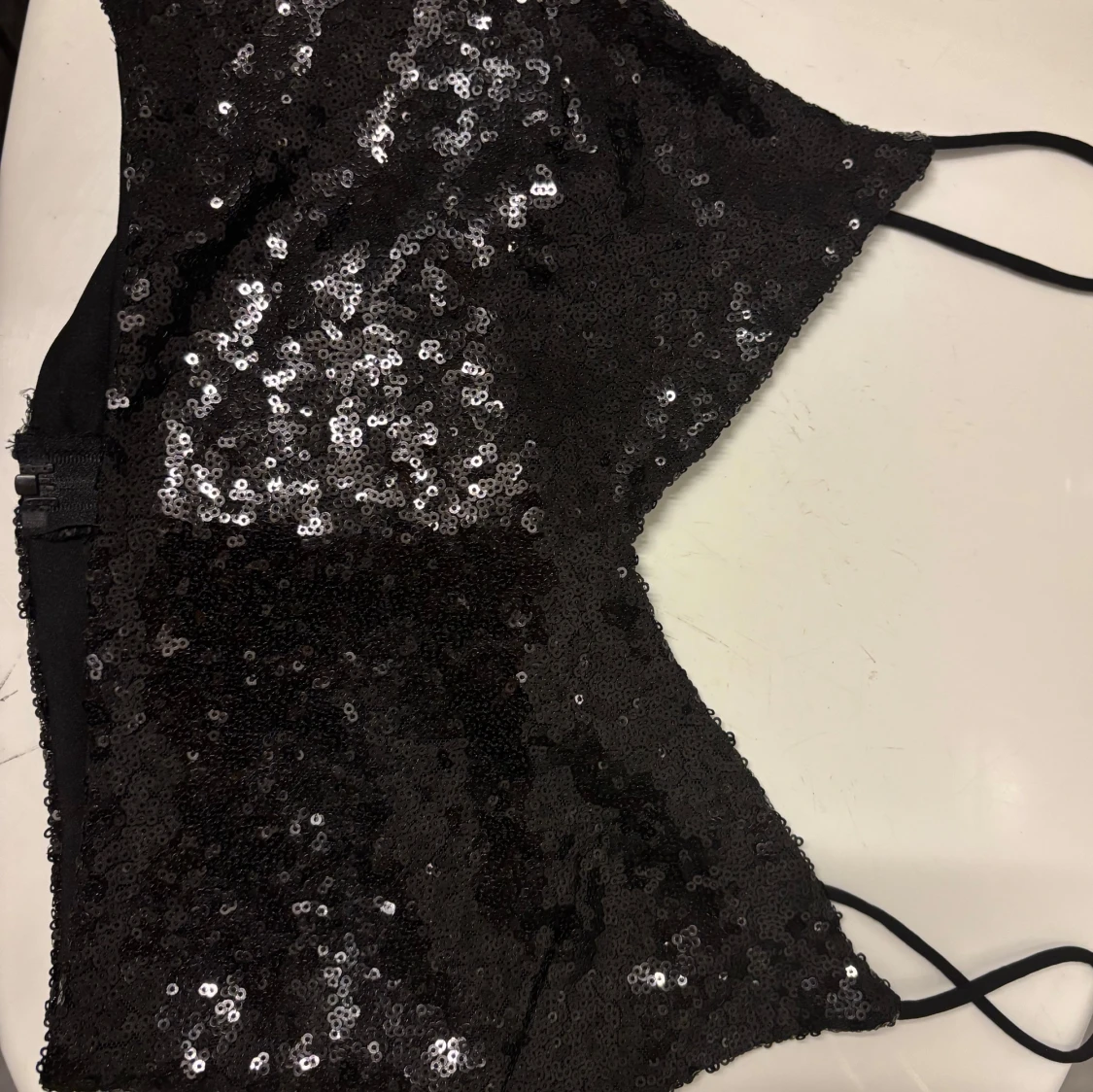 Svart paljett korsett-topp - 2