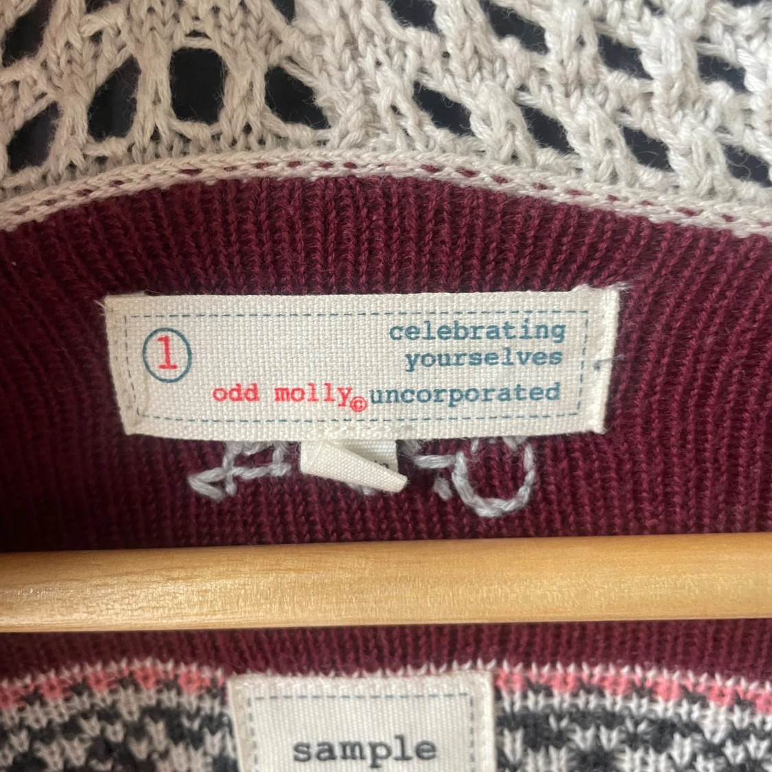 Mönstrad odd molly kofta med knyt  - 4