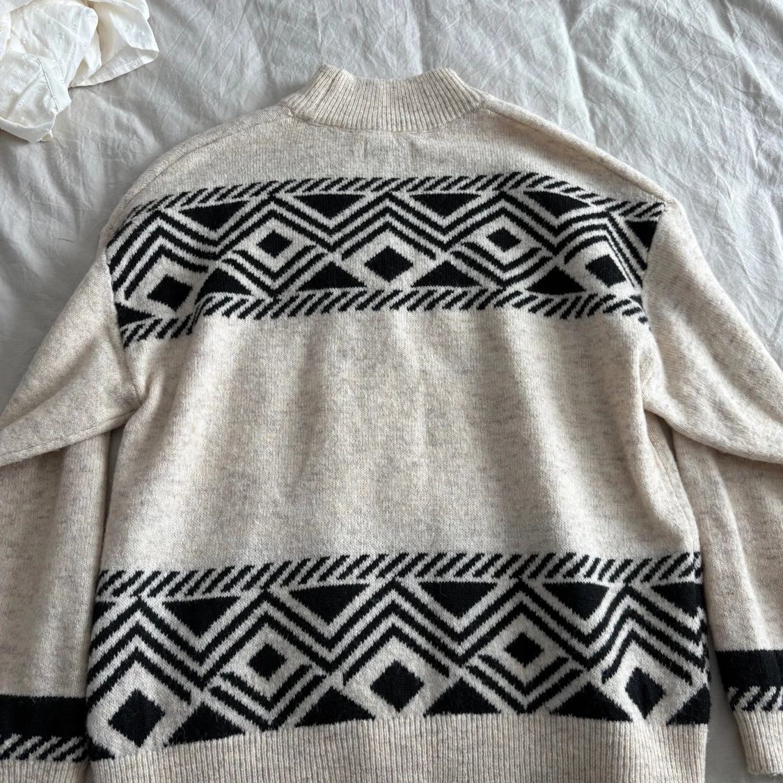 Beige och svart stickad polotröja ONLY - 2