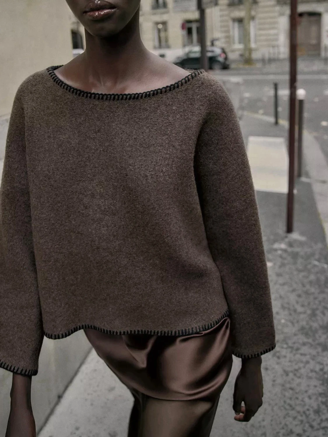 Stickad tröja med kontraster från Zara - 3