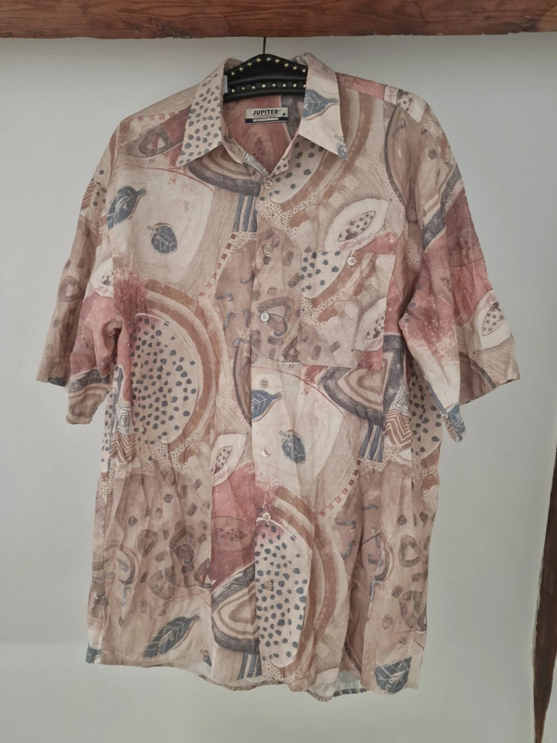 Patterned short sleeve button up