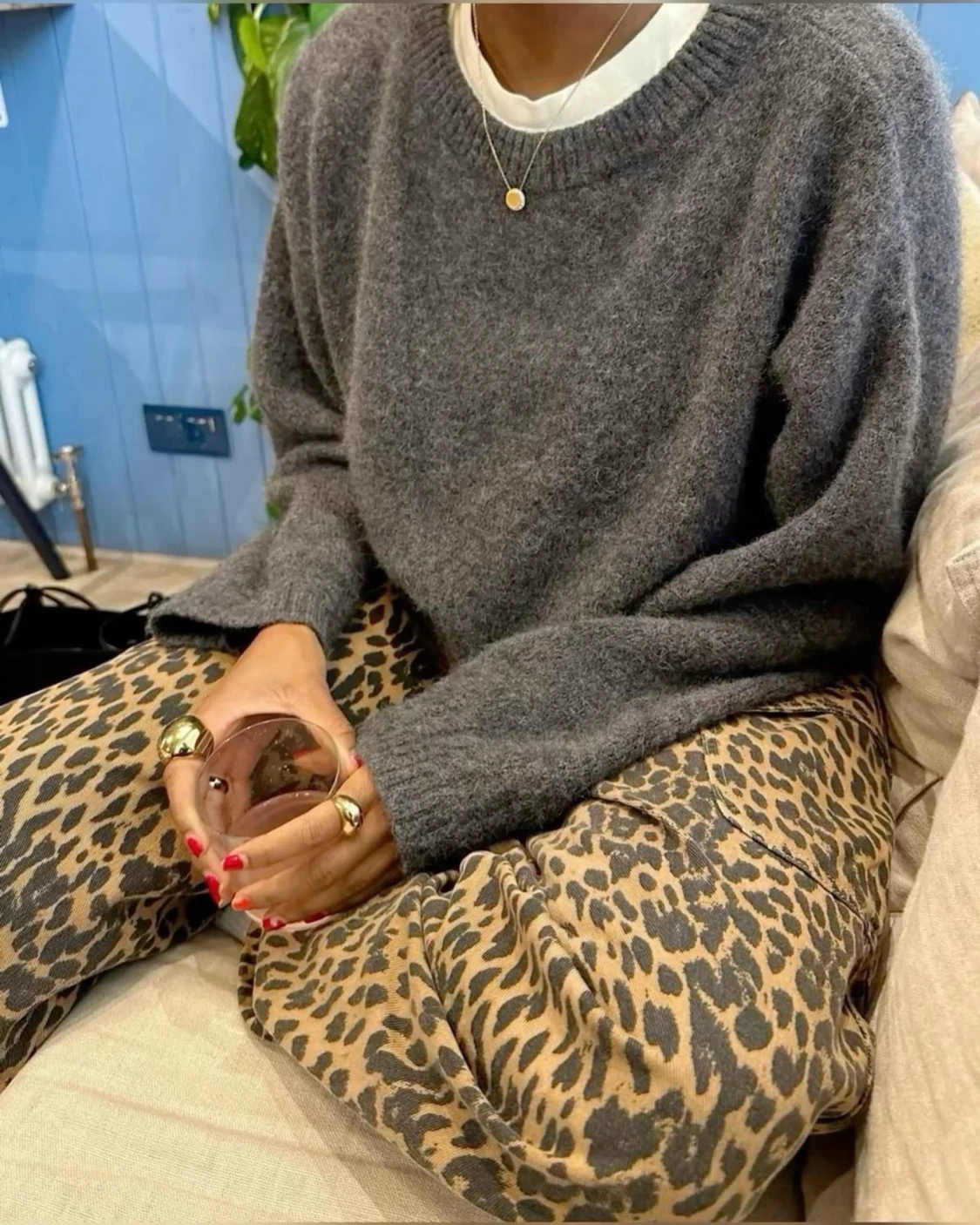 Leopardmönstrade jeans