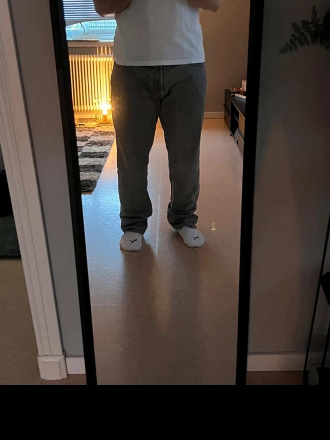 Gråa straight jeans från jack&jones
