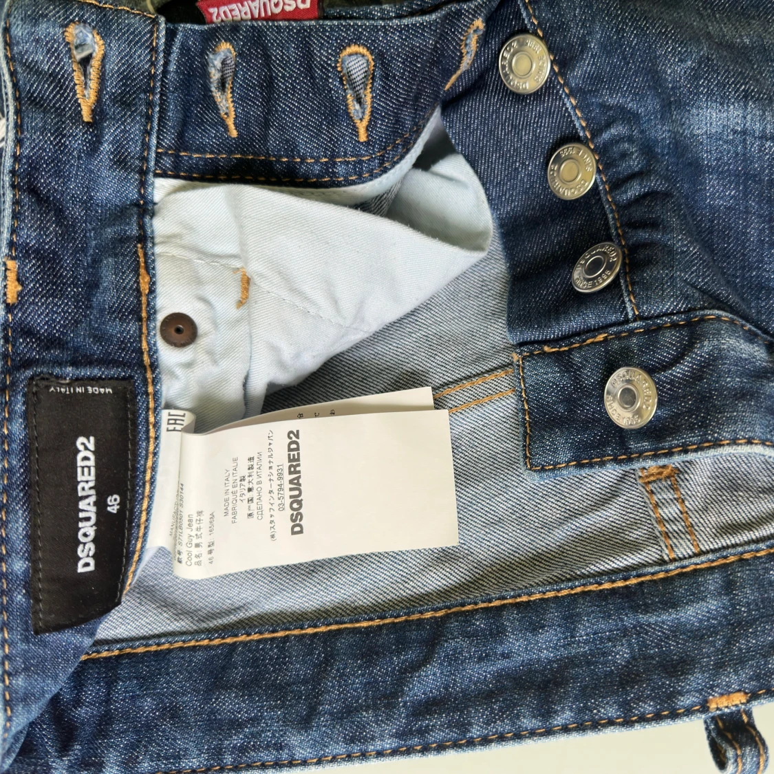 Dsquared2 blå slitna jeans med patch - 2